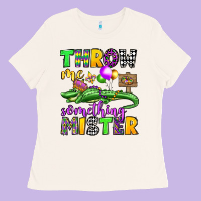 Throw Me Something Mister Mardi Gras Olivia Ladies Tee Designed By Oliviacreatesart