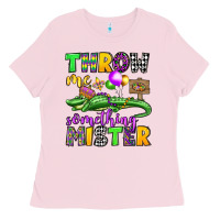 Bubblegum Pink throw me something mister mardi gras olivia Ladies Tee - OliviaCreatesArt