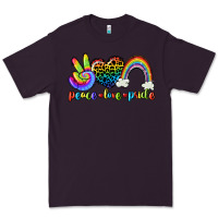 Plum Peace love pride Premium Tee - CowGirlArtShop