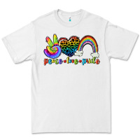 White Peace love pride Premium Tee - CowGirlArtShop