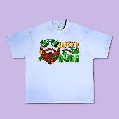 Lucky Dude Saint Patricks Bearded Man Urban Heavy Tee Designed By Fadigitalartstudio