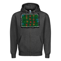 Charcoal Heather christmas buffalo plaid and lights background Zipper Hoodie - AdoDesignShop
