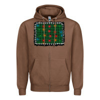 Chestnut christmas buffalo plaid and lights background Zipper Hoodie - AdoDesignShop