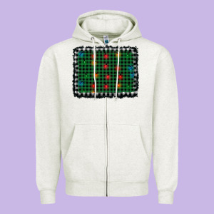 Christmas Buffalo Plaid And Lights Background Zipper Hoodie Designed By Adodesignshop