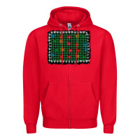 Red christmas buffalo plaid and lights background Zipper Hoodie - AdoDesignShop