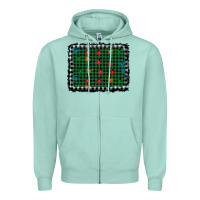Seafoam christmas buffalo plaid and lights background Zipper Hoodie - AdoDesignShop