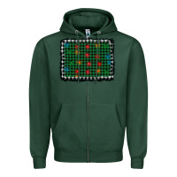 Sports Green christmas buffalo plaid and lights background Zipper Hoodie - AdoDesignShop