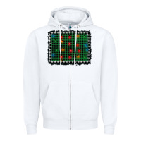 White christmas buffalo plaid and lights background Zipper Hoodie - AdoDesignShop