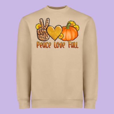 Peace Love Fall Heavyweight Sweatshirt Designed By Adodesignshop