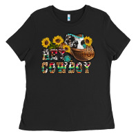 Black hey cowbow Ladies Tee - OliviaCreatesArt