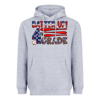 Heather Grey batter up 4th grade Heavyweight Hoodie - JahusDesignShop