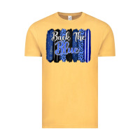 Vintage Mustard Back the blue brushstrokes Vintage Tee - FaDigitalArtStudio