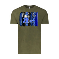 Vintage Olive Back the blue brushstrokes Vintage Tee - FaDigitalArtStudio
