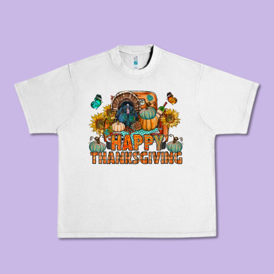 Happy Thanksgiving With Truck Bbs Urban Heavy Tee Designed By Bundleandbundleshop