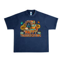 Navy happy thanksgiving with truck bbs Urban Heavy Tee - BundleAndBundleShop