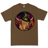 Cacao halloween highland cow round Premium Tee - RanaPortraitStore