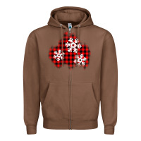 Chestnut Christmas snowflakes patch Zipper Hoodie - AdoDesignShop