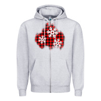 Heather Grey Christmas snowflakes patch Zipper Hoodie - AdoDesignShop