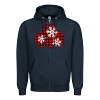 Navy Christmas snowflakes patch Zipper Hoodie - AdoDesignShop