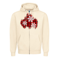 Sandshell Christmas snowflakes patch Zipper Hoodie - AdoDesignShop