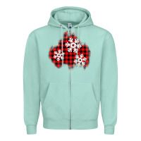 Seafoam Christmas snowflakes patch Zipper Hoodie - AdoDesignShop