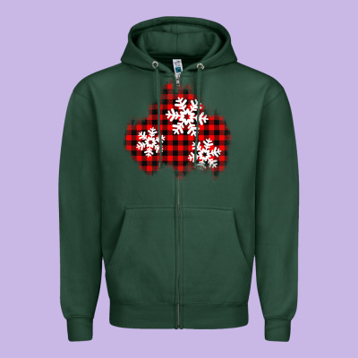 Christmas Snowflakes Patch Zipper Hoodie Designed By Adodesignshop
