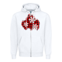 White Christmas snowflakes patch Zipper Hoodie - AdoDesignShop
