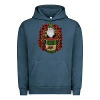 Pigment Midnight Navy gnomes with coffee christmas Urban Hoodie - RanaPortraitStore