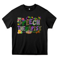 Black speech therapist mardi gras cowgirl Heavy Core Tee - CowGirlArtShop