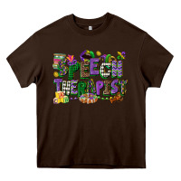 Chocolate Brown speech therapist mardi gras cowgirl Heavy Core Tee - CowGirlArtShop