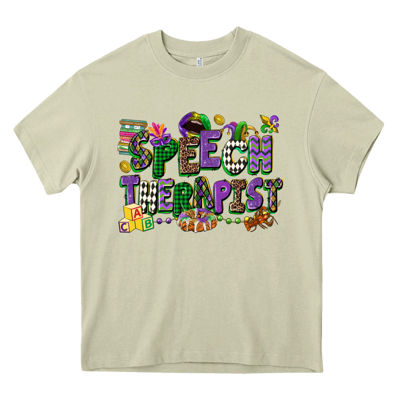 Speech Therapist Mardi Gras Cowgirl Heavy Core Tee by CowGirlArtShop | Teevron