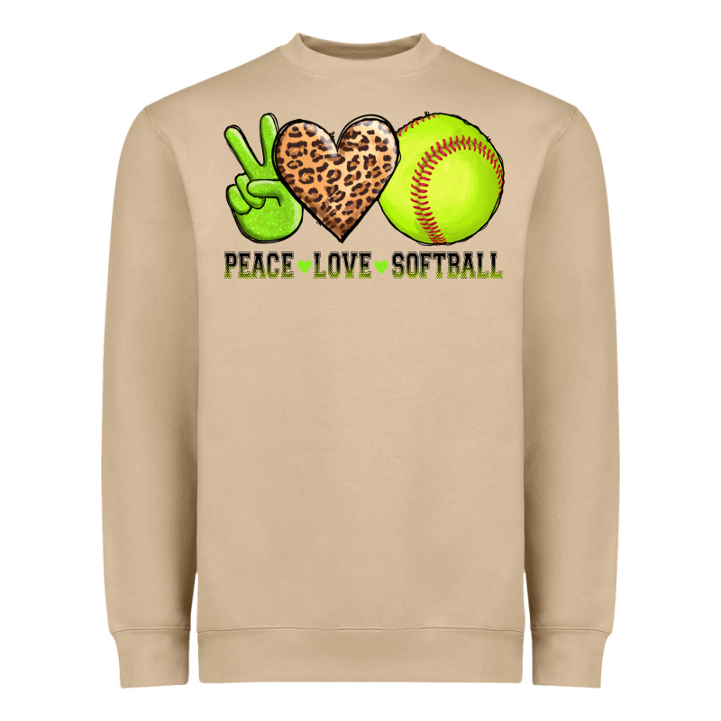 Peace Love Softball Heavyweight Sweatshirt by AdoDesignShop | Teevron