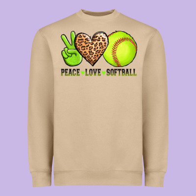Peace Love Softball Heavyweight Sweatshirt Designed By Adodesignshop