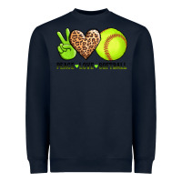 Navy peace love softball Heavyweight Sweatshirt - AdoDesignShop