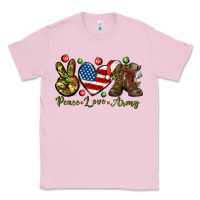 Bubblegum Pink Peace Love Army Christmas 4th of july Classic Tee - HowdyJamesFarm