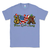 Colony Blue Peace Love Army Christmas 4th of july Classic Tee - HowdyJamesFarm