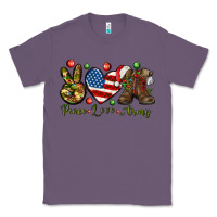 Lavender Peace Love Army Christmas 4th of july Classic Tee - HowdyJamesFarm