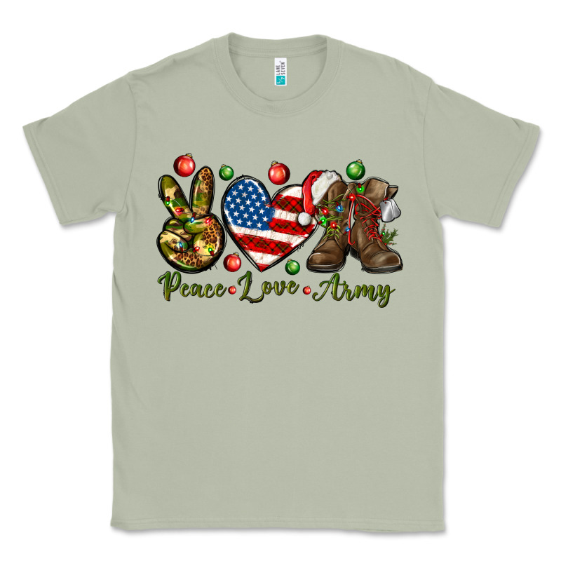 Peace Love Army Christmas 4th Of July Classic Tee by HowdyJamesFarm | Teevron