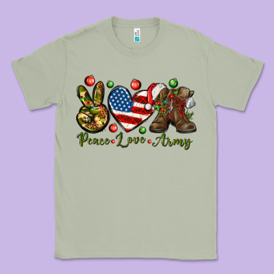 Peace Love Army Christmas 4th Of July Classic Tee Designed By Howdyjamesfarm