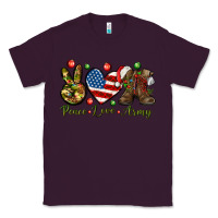 Plum Peace Love Army Christmas 4th of july Classic Tee - HowdyJamesFarm