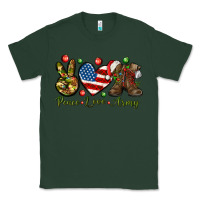 Sports Green Peace Love Army Christmas 4th of july Classic Tee - HowdyJamesFarm