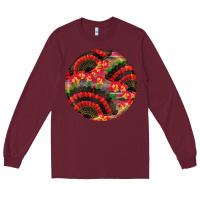 Burgundy hispanic heritage month round earrings Long Sleeve Tee - BundleAndBundleShop