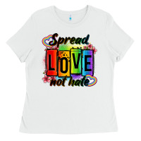 White spread love not hate Ladies Tee - OliviaCreatesArt