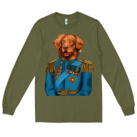 Army Green Golden Retriever Dog Portrait,Custom Pet Portraits,Renaissance Dog Long Sleeve Tee - RanaPortraitStore