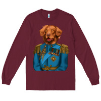 Burgundy Golden Retriever Dog Portrait,Custom Pet Portraits,Renaissance Dog Long Sleeve Tee - RanaPortraitStore
