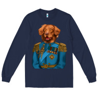 Navy Golden Retriever Dog Portrait,Custom Pet Portraits,Renaissance Dog Long Sleeve Tee - RanaPortraitStore