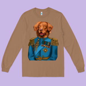 Golden Retriever Dog Portrait,custom Pet Portraits,renaissance Dog Long Sleeve Tee Designed By Ranaportraitstore