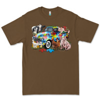 Cacao Autism truck with farm animals Premium Tee - CowGirlArtShop