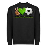 Black peace love soccer Heavyweight Sweatshirt - AdoDesignShop