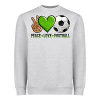 Heather Grey peace love soccer Heavyweight Sweatshirt - AdoDesignShop